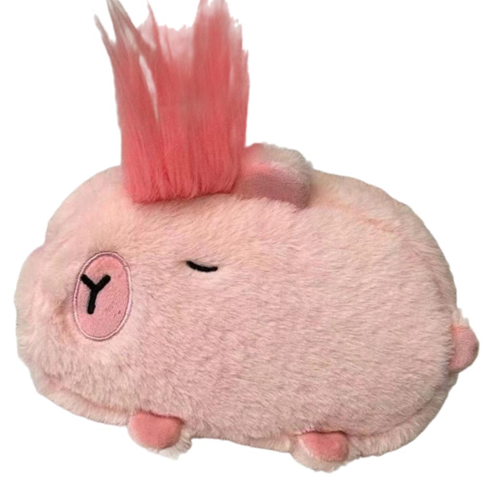 Lovely Capybaras Sturdy Plush Pencil Case Soft Multipurpose Compartment Organizers for School and Travel Supplies