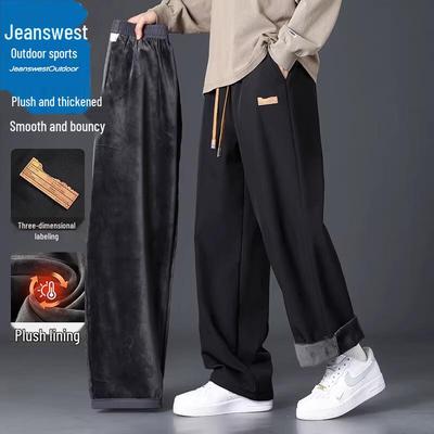 Jeanswest Men's Fleece-Lined Straight-Fit Cotton Pants