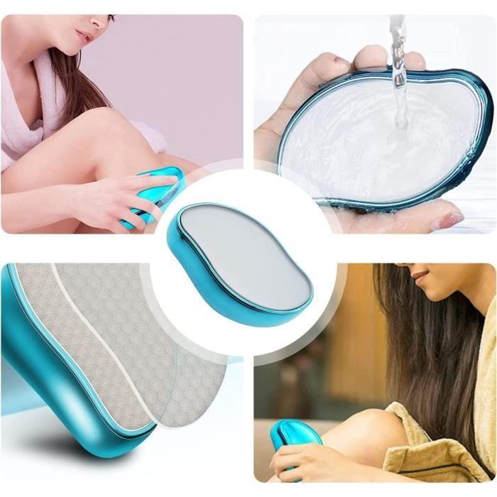 Rubby Nano Épilateur sans rasage,douleur et coupe Gomme pour femme avec effet exfoliant Peau lisse sans arrêt Épilateur Crystal bleu