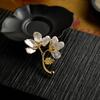 Moon Blossom Baroque Pearl Brooch: Retro Plant-Inspired Luxury Accessory Gift
