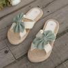 Ladies Fashion Casual Floral Flat Sandals Beaded Comfortable Slip on Slippers