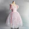 Pink Blue Ballet Dress Girls Performance Clothes Long Romantic Ballet Tutu Swan Ballerine Children Fairy Ballet Costume