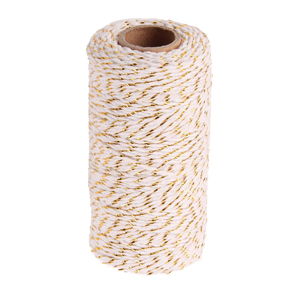 Bakers Twine Cotton Rope Two Tone Jute String for Crafts Christmas Holiday Ribbon Strong Cord for School and Gardening