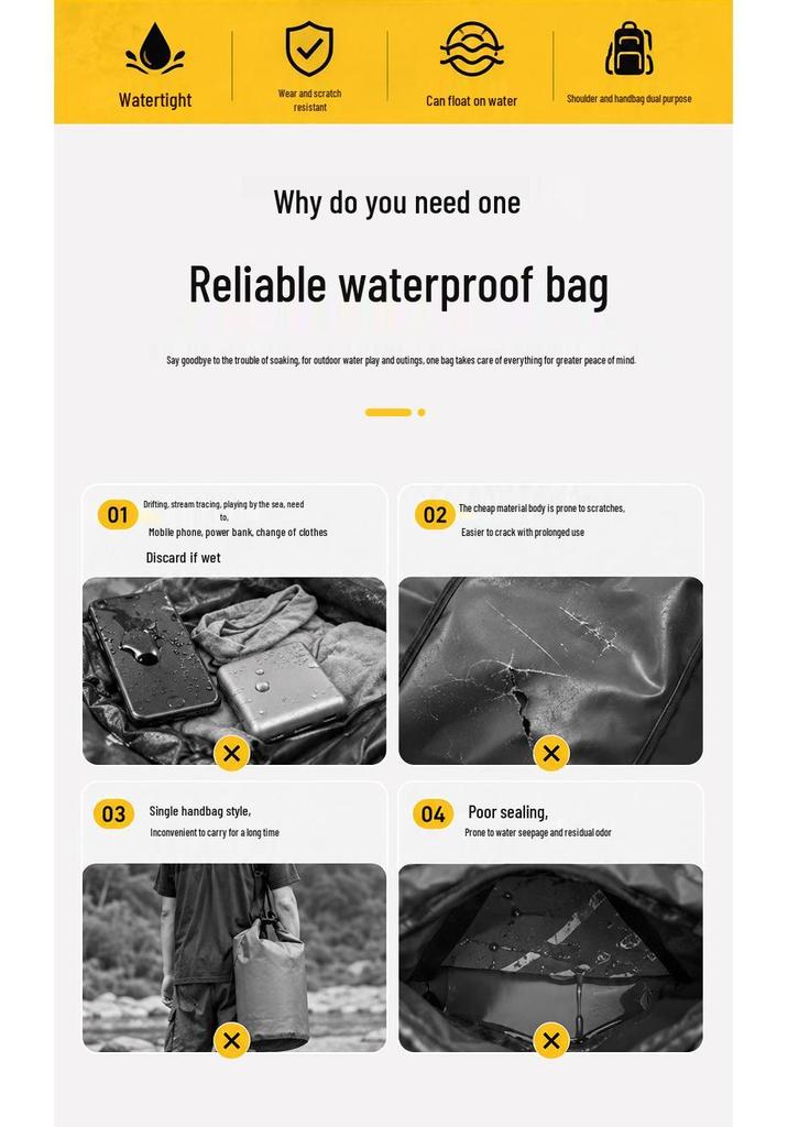 PVC Camouflage Waterproof Floating Bag - Single/Double Shoulder Foldable Outdoor Storage Bag