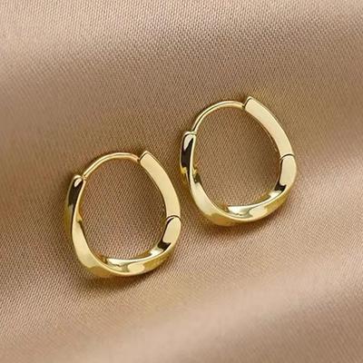 Korean Trendy High-quality Twisted Hoop Ear Rings for Women Charm Gold Color Designer Luxury Piercing Earrings Jewelry Gift 2023