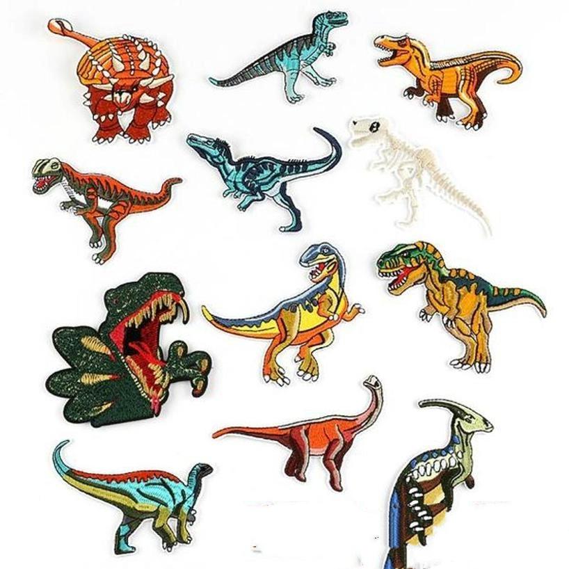 

1 шт. Случайная нашивка с динозавром для одежды, вышитая нашивка, аппликация, пришивные нашивки, аксессуары