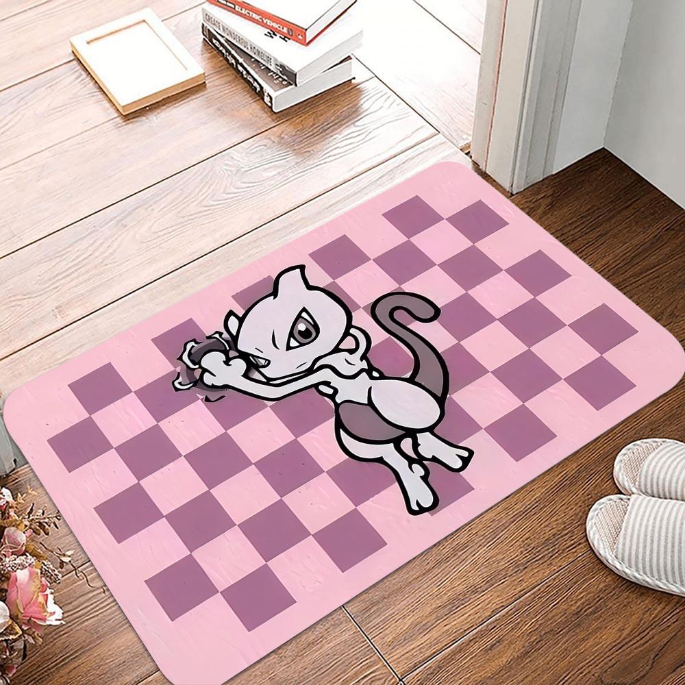 Felpudo con Estampado de Pokémon Pikachu Gengar Alfombra de Área Antideslizante para Sala de Estar Dormitorio Alfombrilla para Puerta de Sofá Alfombra de Piso para Niños Decoración