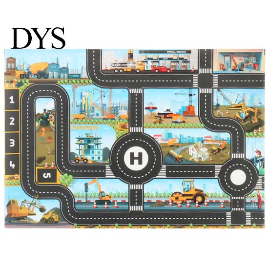 Model Decor Game Mat Identify Ability Vivid Fabric Urban Construction Engineering Small Map Toy for Kids Road Sign