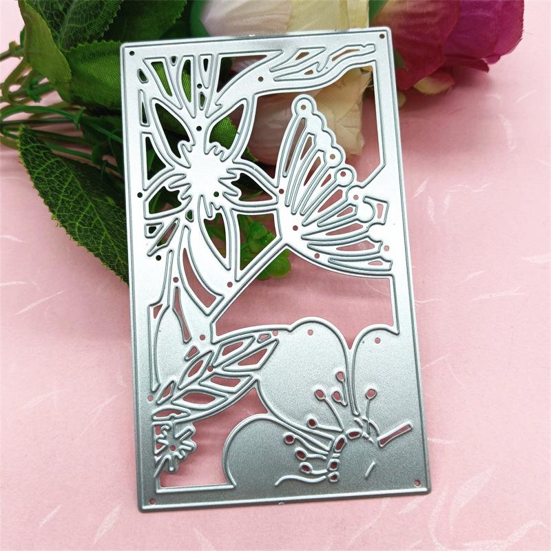 Rectangular Flower Leaf Design Style Metal Cutting Die Stencil for DIY Scrapbooking Album Photo Embossing Paper Card Craft Decor