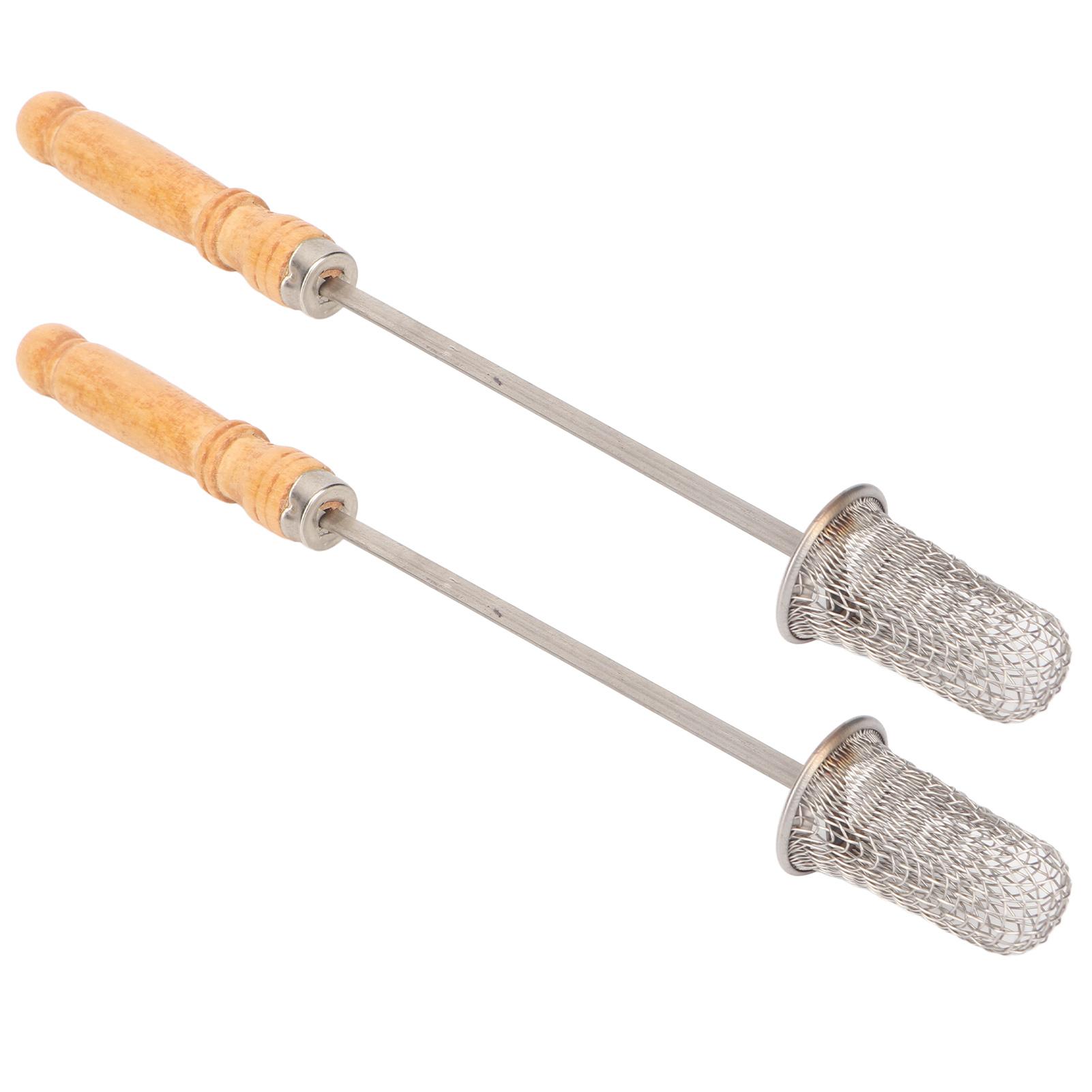 2 шт. Бустер для банок, Зажигательный стержень, Хлопковая головка, Деревянная ручка, Нержавеющая сталь, Традиционный, Многоразовый, Зажигательный стержень для банок