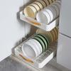 Bowl & Dish Pull-Out Storage Rack - In-Cabinet Drainer & Organizer