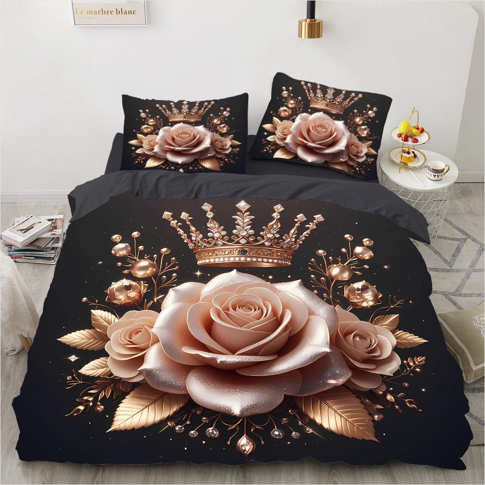 bedding set Digital Print Comfortable Duvet Cover for Home Bedroom Decoration, 1 Duvet Cover and 2pillowcase with Zippers