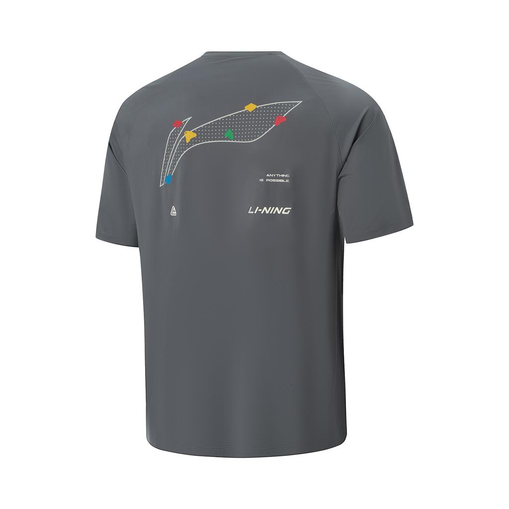 Li Ning Fitness Series Back Letter Pullover Versatile Simple Short Sleeve T-Shirt Men Tops ATSW323-4