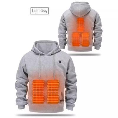 Felpa con Cappuccio Riscaldante da Uomo Ricarica USB Taglia Plus 3 Livelli Regolazione Temperatura