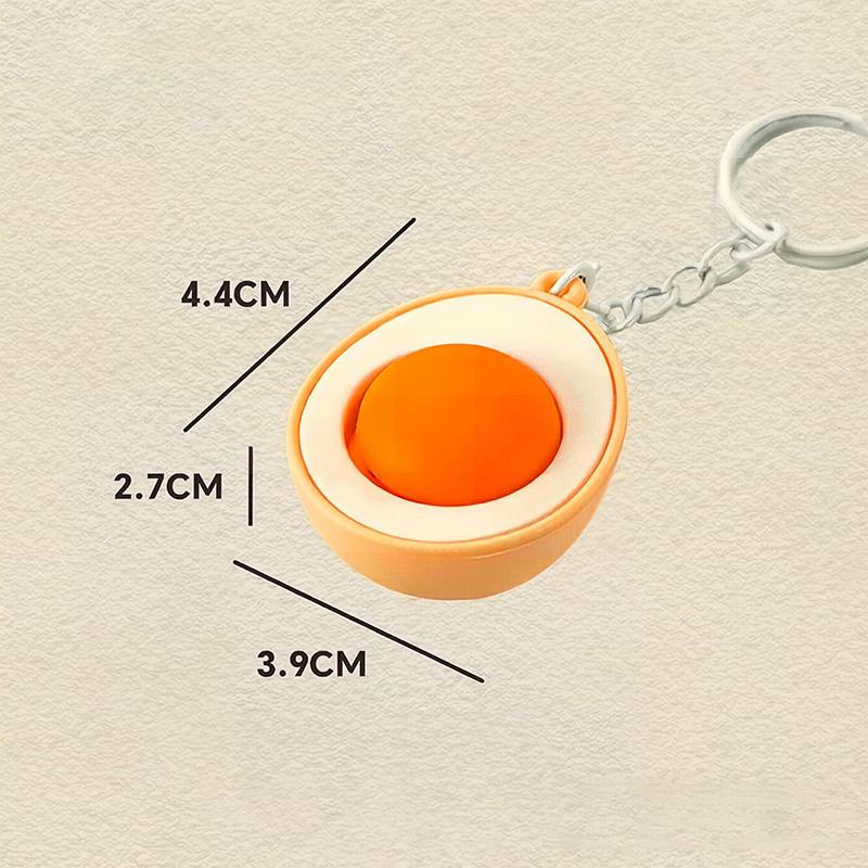 Mini Gourmet Keychain Decompression Toy Anxiety Relief Toy Fried Egg Burger Sushi Avocado Durian Pendant Bag Backpack Decor