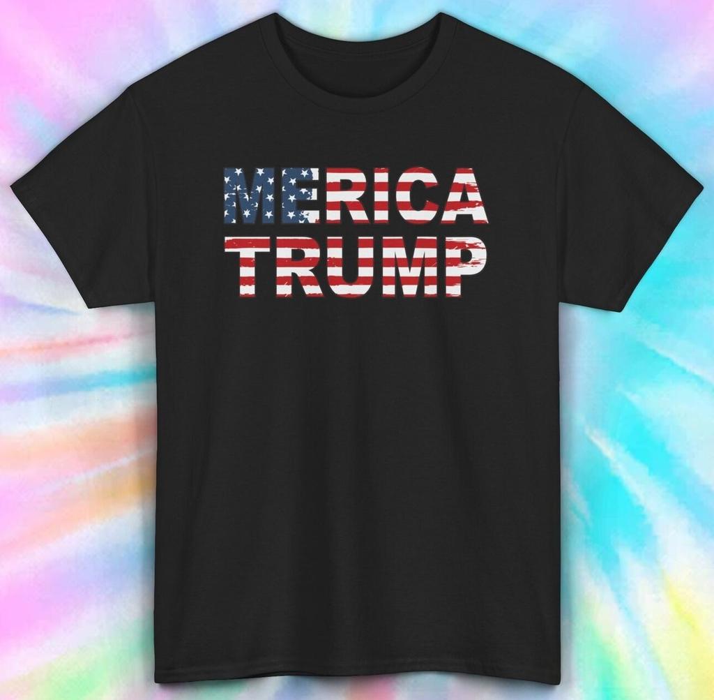 Merica Trump T-Shirt Mens Womens Tees Top | Patriotic USA Trump Supporter Tee | S-5XL