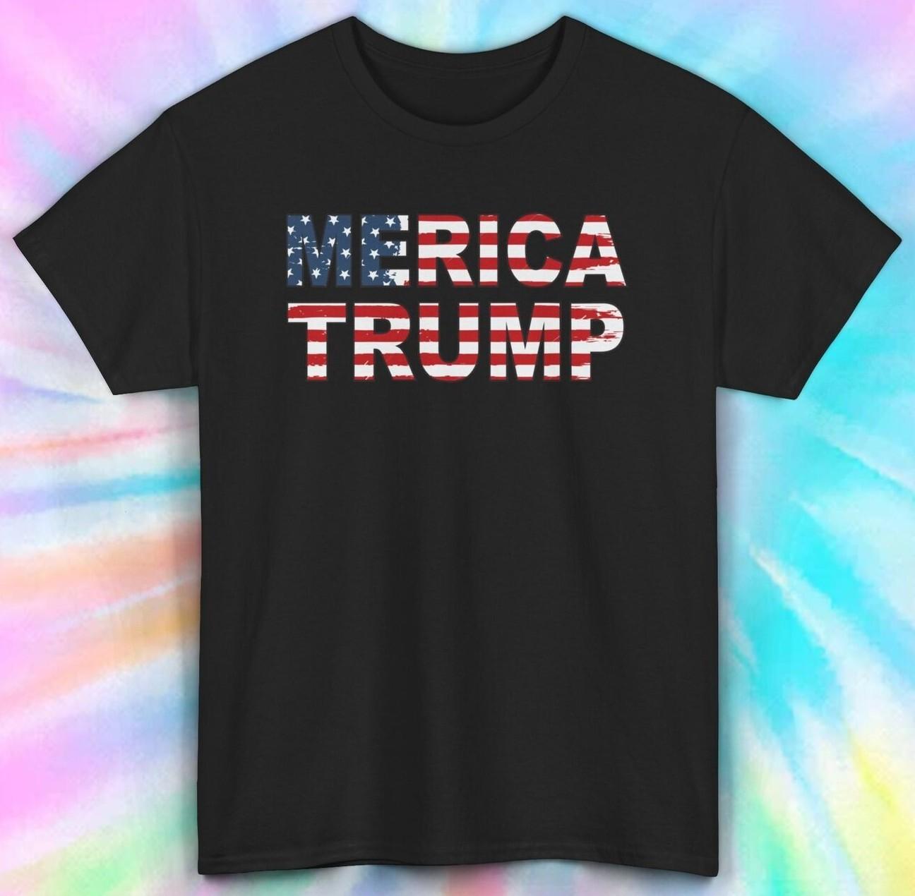 Merica Trump T-Shirt Mens Womens Tees Top | Patriotic USA Trump Supporter Tee | S-5XL 2XL