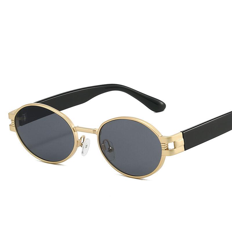 

Luxury Brand Metal Sunglasses For Men And Women Unisex Designer Fashion Sun Glasses Oval Unisex Black Eyewear Shades Uv400