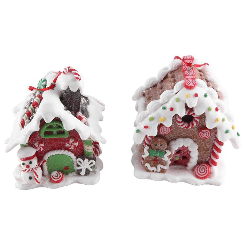 BAAJ-2PCS Mini Fairy Figurines Miniature Decoration Tabletop Miniatures Christmas Houses Christmas Houses