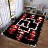 Red and Black Abstract Faces Rug Non-slip Rug Suitable for Living Room and Bedroom Sofas
