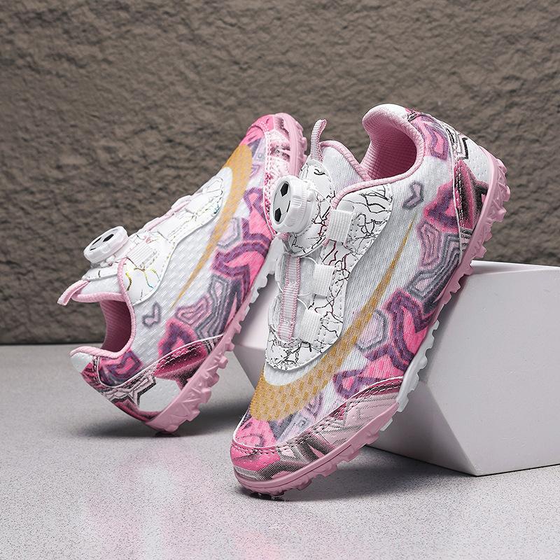 

Rotating button football shoes women s free lace-up 5 children s sneakers 6 colors broken nails tf6-12 years old primary school boys 29
