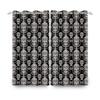 2pcs/set Skeleton Skull Black Window Curtain Horror Halloween Haunted House Home Bedroom Decor Blackout Polyester Fabric Curtain