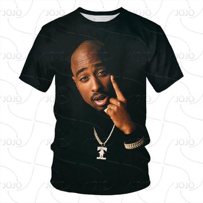 Camiseta Hip-hop Oldschool da Costa Oeste, Camiseta Comemorativa do Rapper 2pac, Jersey de Secagem Rápida e Respirável para Gangster