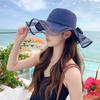 2024 Spring/Summer New Sun Hat with Ribbon Knot Decoration for Adult Straw Hat Sunscreen Beach Hat Elegant
