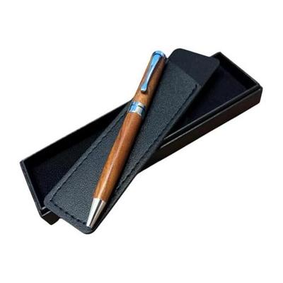 Walnut Wood Ballpoint Pen, Natural Wood, Oil-Based, Handmade, Craftsmanship, 0.8mm, Compatible with SK-8 Refills (Walnut Silver)