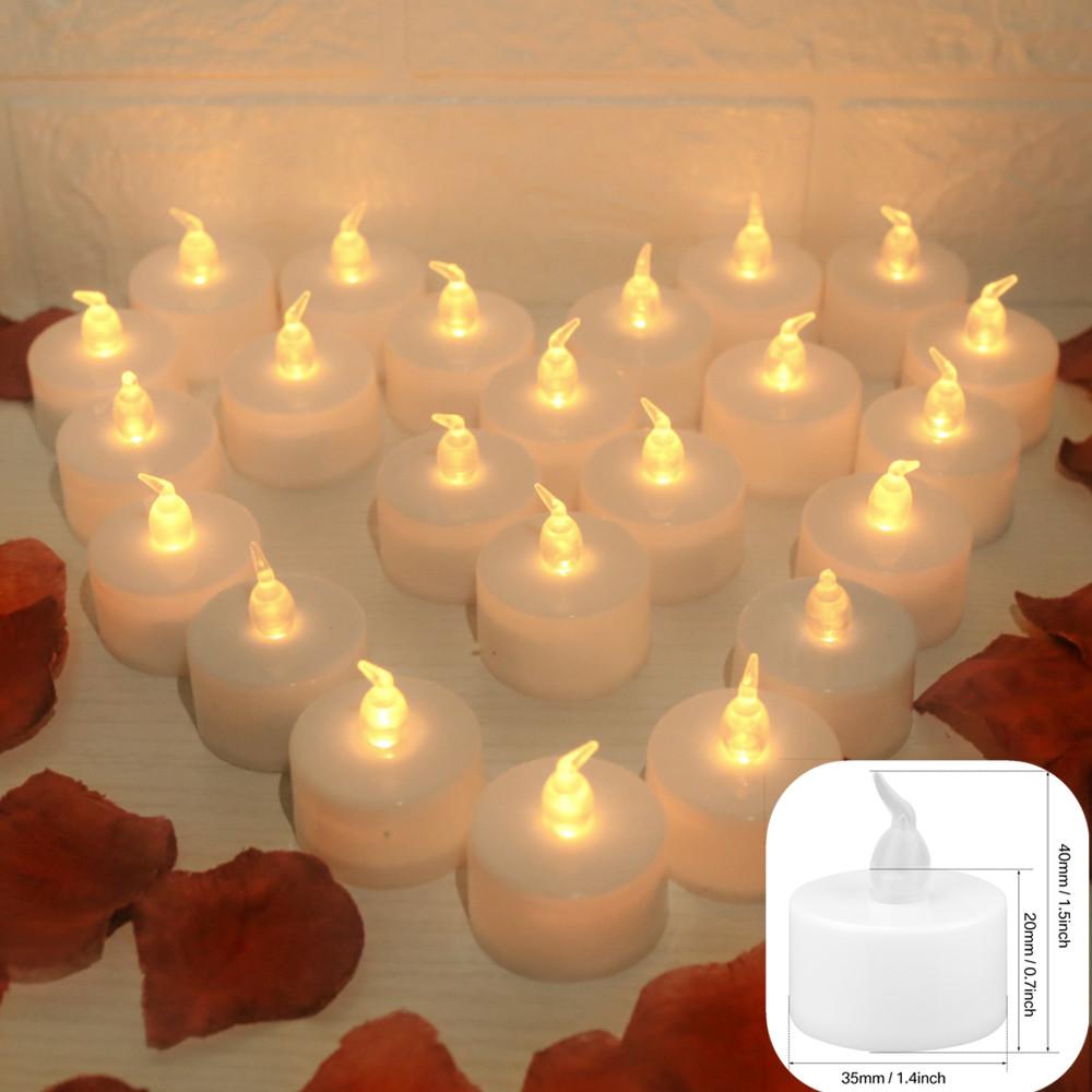 

LED Candles 24/12 Pack Flameless Flickering Tea Light Warm White Candle for Party Wedding Birthday Christmas Gifts Home Decor 12pcs Pack теплим білим кольором