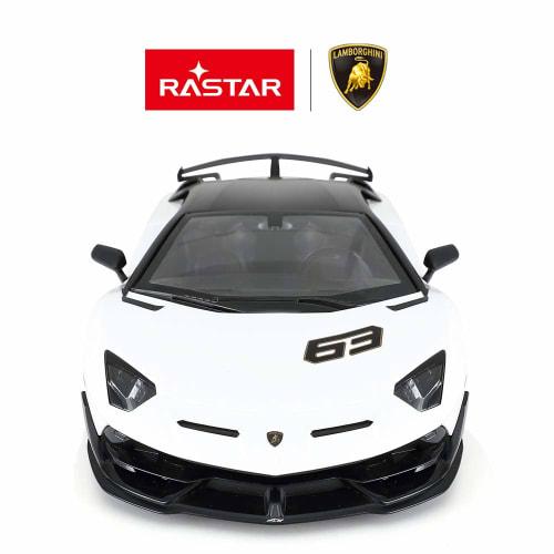 RASTAR 1/14 Scale Lamborghini Aventador SVJ Radio Control Car, RC Model Car with Illuminating Headlights and Taillights, White, 2.4GHz