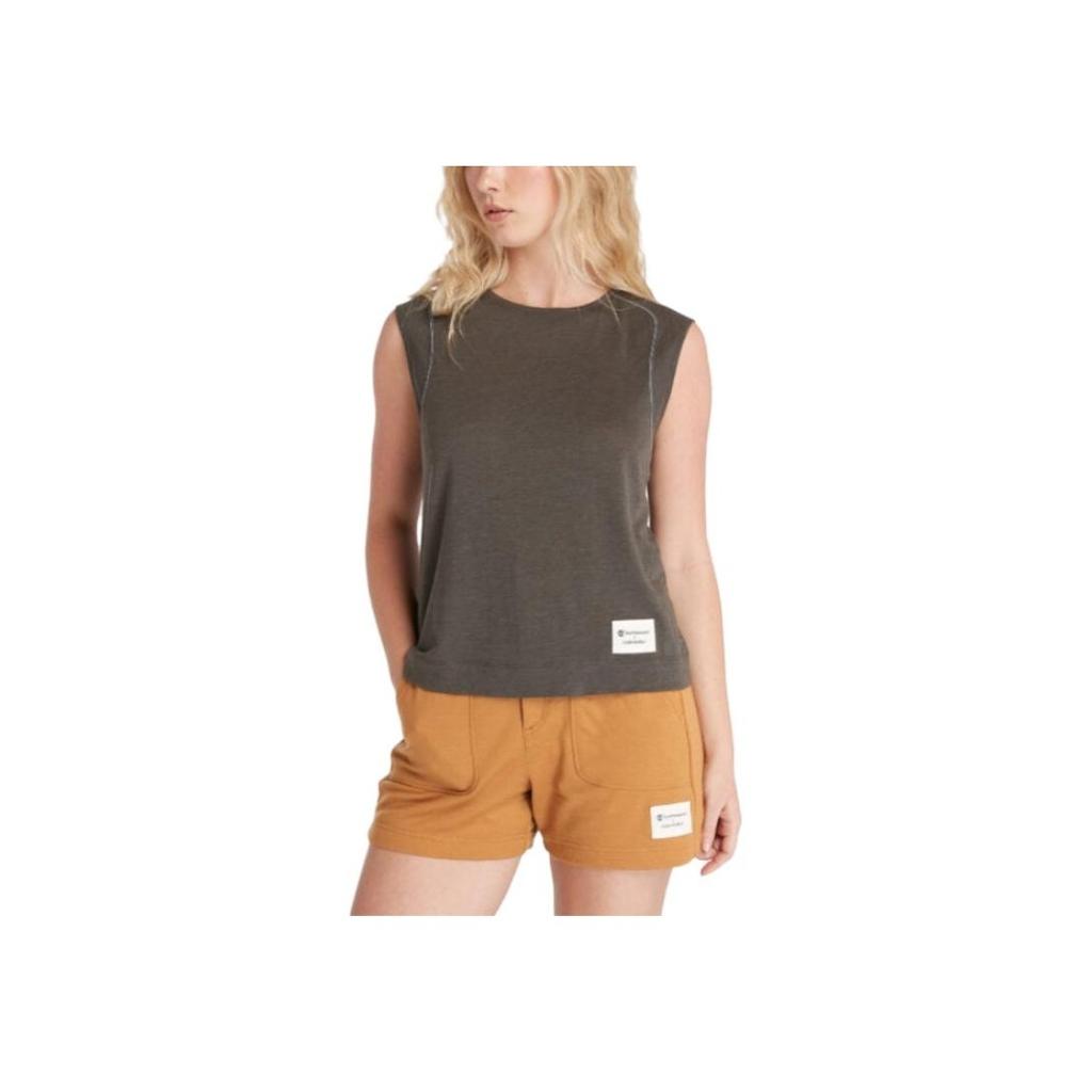 Timberland X Icebreaker Collaboration Solid Color Round Neck Sleeveless Tank Top Women Tops Dark-Gray A6J65DV1