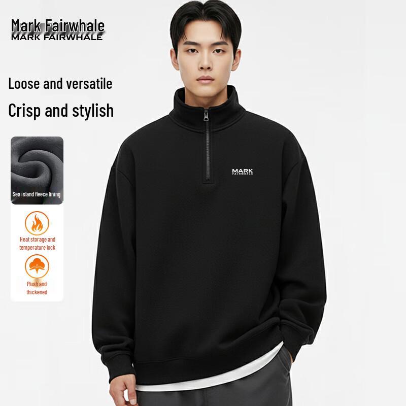 Mark Fairwhale Men's Half-Zip Stand Collar Sweatshirt