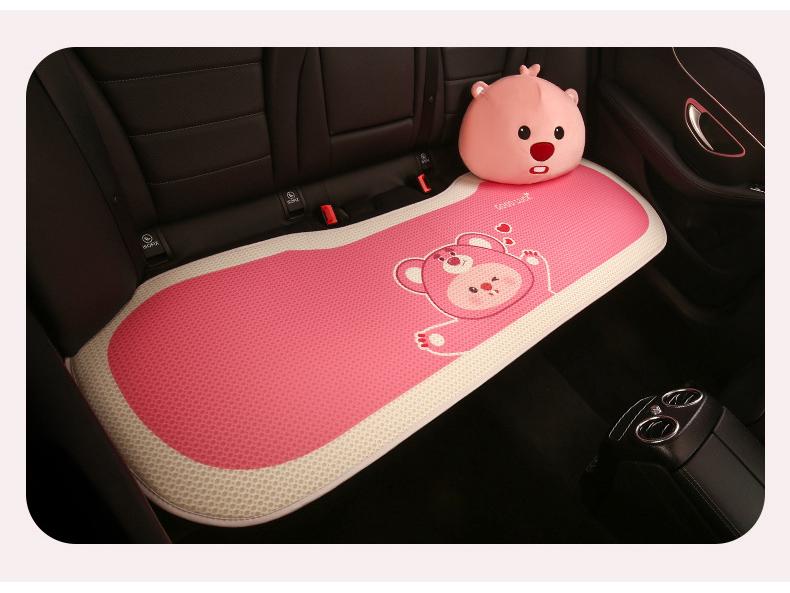 Pink Cartoon Beaver Women's All-Season Car Seat Cushion for BYD Seagull Dolphin.