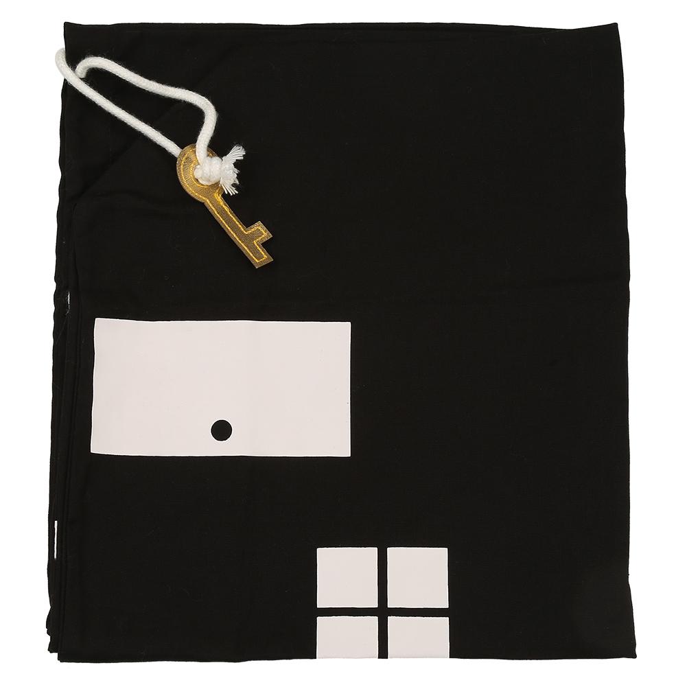 Drawstring Children Toys Storage Bag Massive Capacity House Appearance Black
