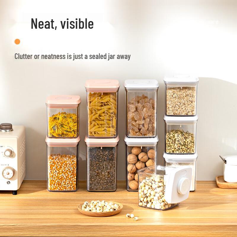 QIAOTENG Square Press-Seal Food Storage Jar