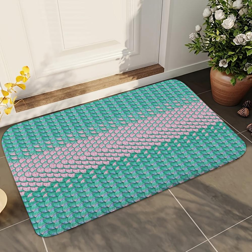 

1pc Mermaid Scales Bath Mat Colorful Absorbent Anti Slip Kitchen Floor Carpet Home Decor Bathroom Rug 40x60cm