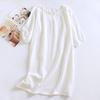 Solid Color Women's Summer Round Neck Cotton Nightgown Plus Size Loose Home Night Wear Dresses for Women Sleepwear