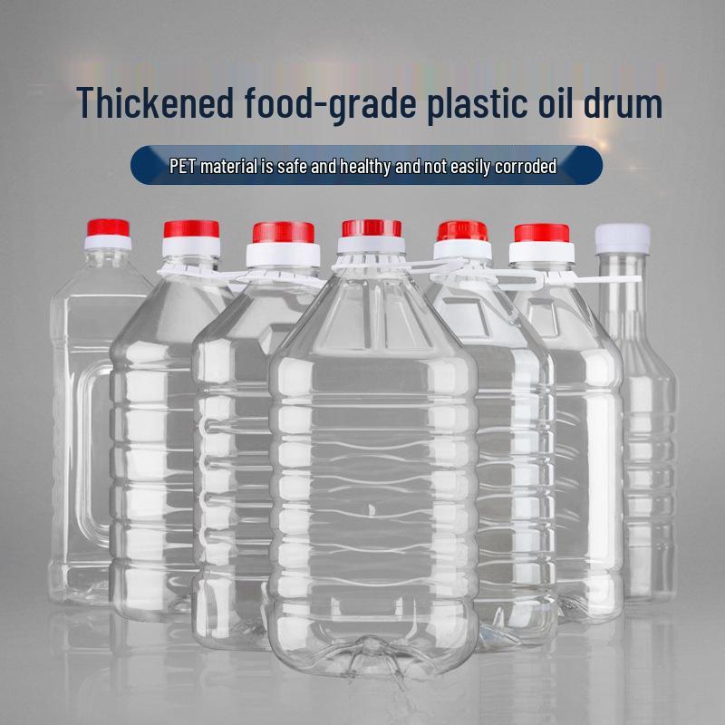 Contenitore in Plastica Trasparente da 1L, 2.5L, 5L, 10L per Olio di Arachidi - Multiuso per Acqua, Olio o Vino