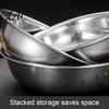 Large Capacity Dough Kneading Basin Stainless Steel Mixing Bowl Kitchen Prep Bowl for Flat Bottom Soup Pot Washing Vegetables Heavy Duty Home Multi