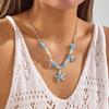Summer Beach Shell Starfish Pendant Necklace For Women Multicolor Irregular Stone Pearl Scallop Choker Boho Vacation Jewelry