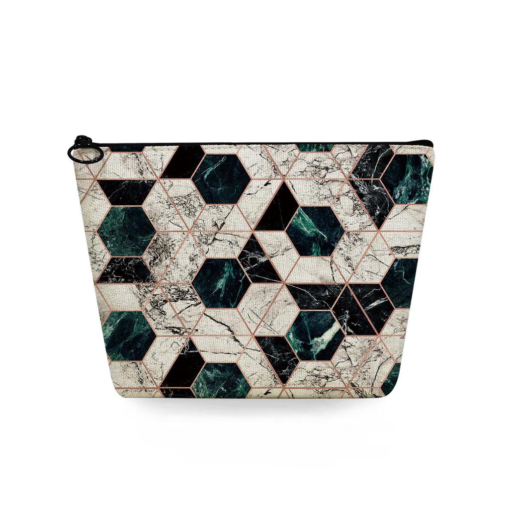 Women Geometric figure Print Cosmetic Bag Toiletries Organize Travel Storage Case 6720 KTB