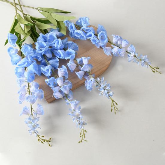 Artificial Lily of The Valley Faux Bell Orchid Bouquet with Long Stem for Vase Home Garden Wedding Party Table Centerpiece