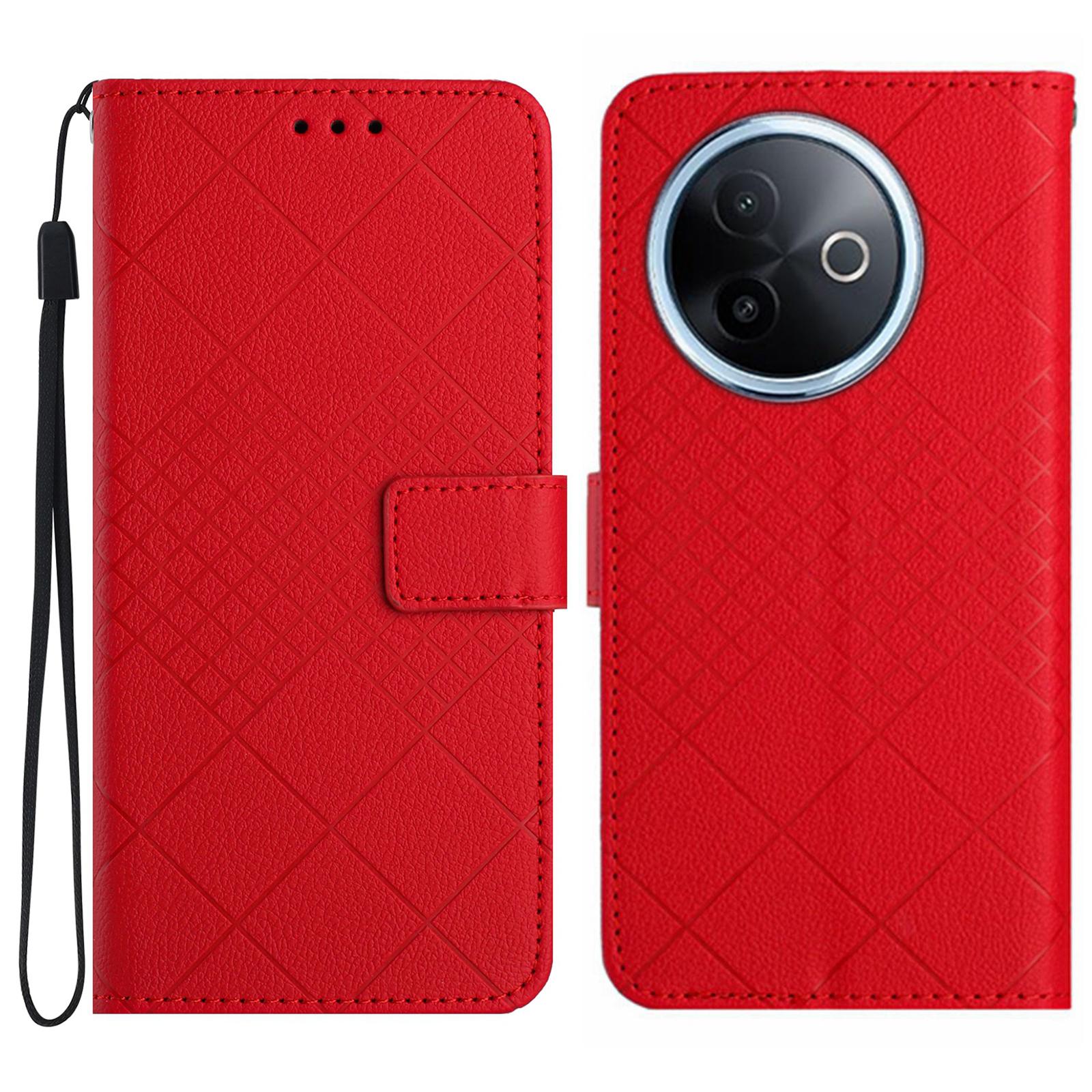 

For vivo Y39 5G Phone Case Wallet Imprint PU Leather Flip Folio Cover B