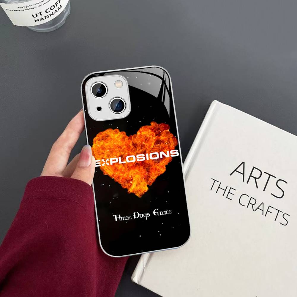 

Classic Vintage Three Days Grace Band Tempered Glass For Iphone 14 13 12 11 Pro Mini XS MAX 14Plus X XS XR Cover iphone X
