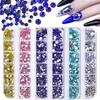 12Grids Box Mix Nail Art Rhinestone Nail Beads AB Crystal Flatback Jewelry Gems With Storage Organizer For Multicolour Nail Art