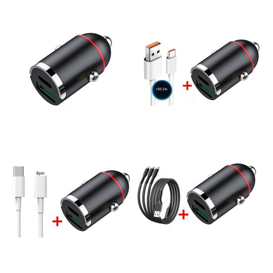 Kfz-Ladegerät, praktischer Zugring, stoßfest, universelle Dual-USB-Buchse, Fahrzeugzubehör