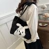 Trendy Large Capacity Tote Bag For College Students Stylish Plush Design For Daily Use