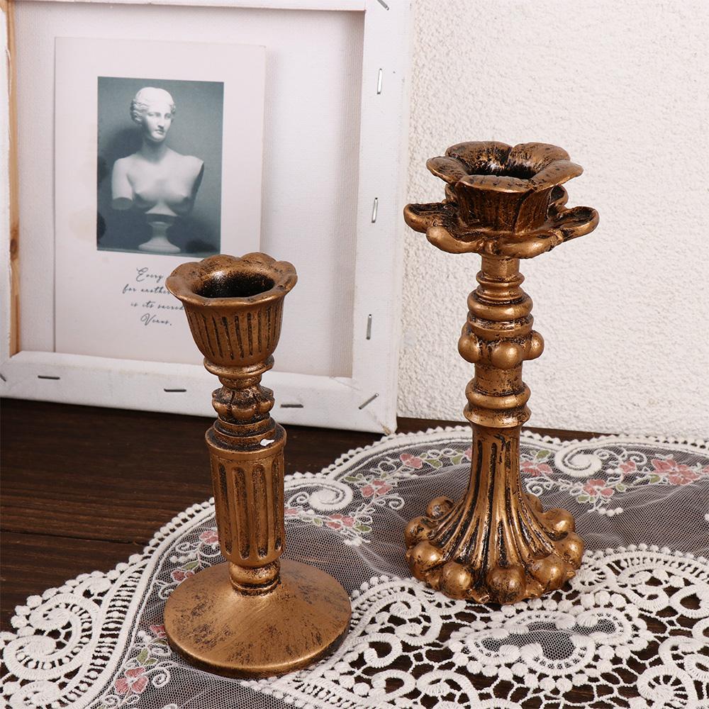 Vintage Retro Metal Taper Candle Holder Candlelight Display Candlestick Stand Candle Pillar