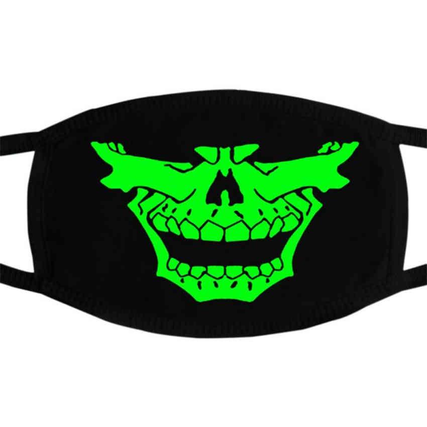 Unisex Luminous Skull Scarey Masks Black Half Face Personality Fashionable Halloween Cosplay Props